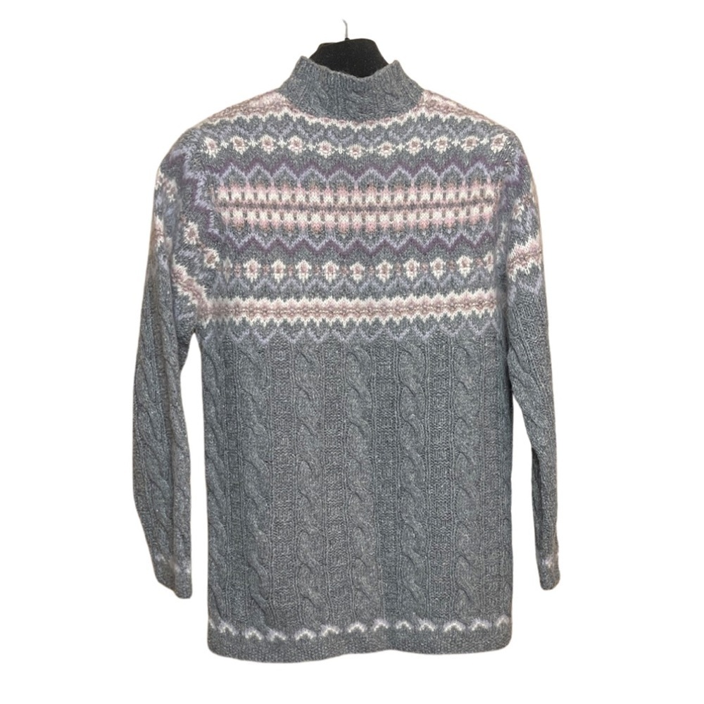 Valerie Stevens Womens Fair Isle Wool Blend Sweater | Size Large Petitie